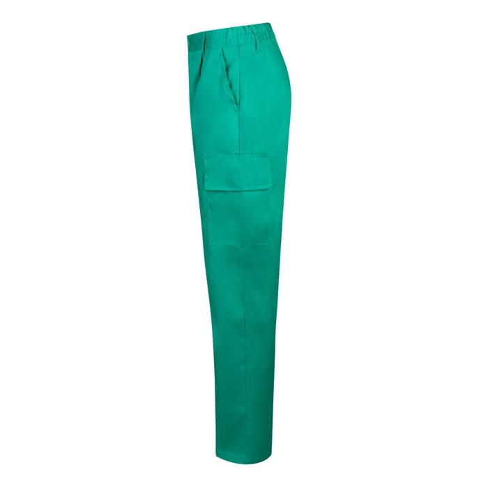 Pantalón de algodón y poliéster con cintura elástica 190 g/m2 color verde tercera vista Pantalón de algodón y poliéster con cintura elástica 190 g/m2 color verde tercera vista