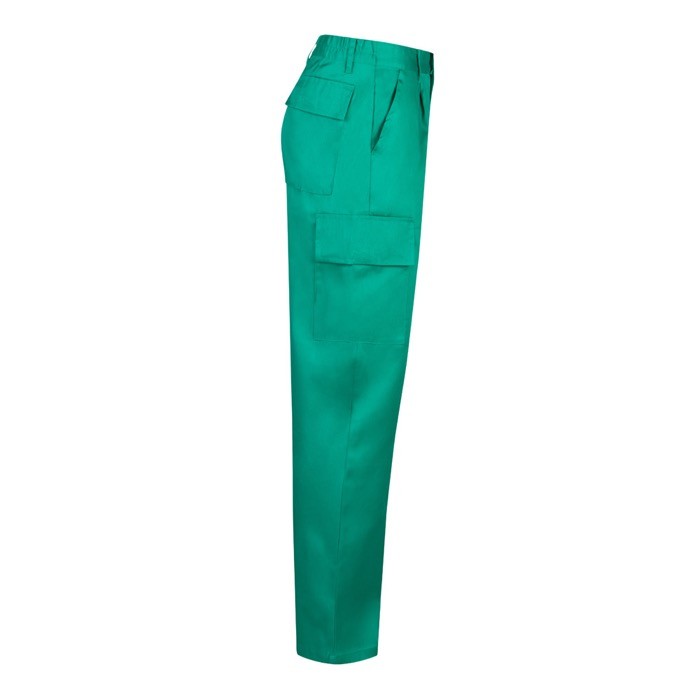 Pantalón de algodón y poliéster con cintura elástica 190 g/m2 color verde cuarta vista Pantalón de algodón y poliéster con cintura elástica 190 g/m2 color verde cuarta vista