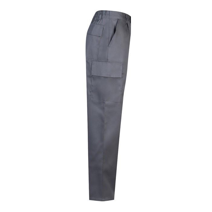 Pantalón de algodón y poliéster con cintura elástica 190 g/m2 color gris cuarta vista Pantalón de algodón y poliéster con cintura elástica 190 g/m2 color gris cuarta vista