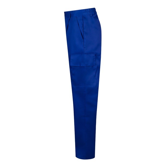 Pantalón de algodón y poliéster con cintura elástica 190 g/m2 color azul real tercera vista Pantalón de algodón y poliéster con cintura elástica 190 g/m2 color azul real tercera vista
