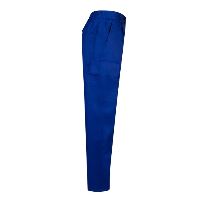 Pantalón de algodón y poliéster con cintura elástica 190 g/m2 color azul real cuarta vista Pantalón de algodón y poliéster con cintura elástica 190 g/m2 color azul real cuarta vista