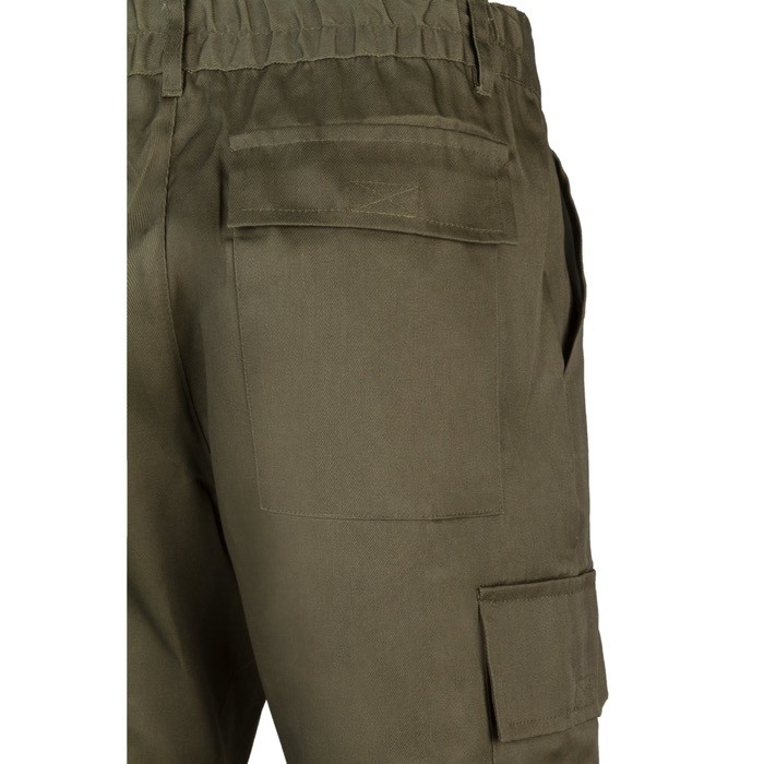 Pantalón de algodón y poliéster con cintura elástica 190 g/m2 color verde militar sexta vista Pantalón de algodón y poliéster con cintura elástica 190 g/m2 color verde militar sexta vista