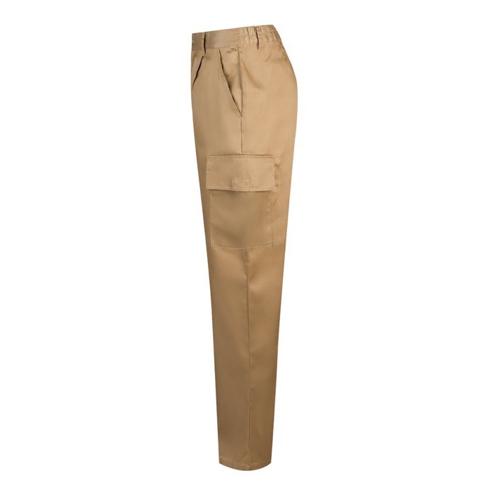 Pantalón de algodón y poliéster con cintura elástica 190 g/m2 color natural tercera vista Pantalón de algodón y poliéster con cintura elástica 190 g/m2 color natural tercera vista