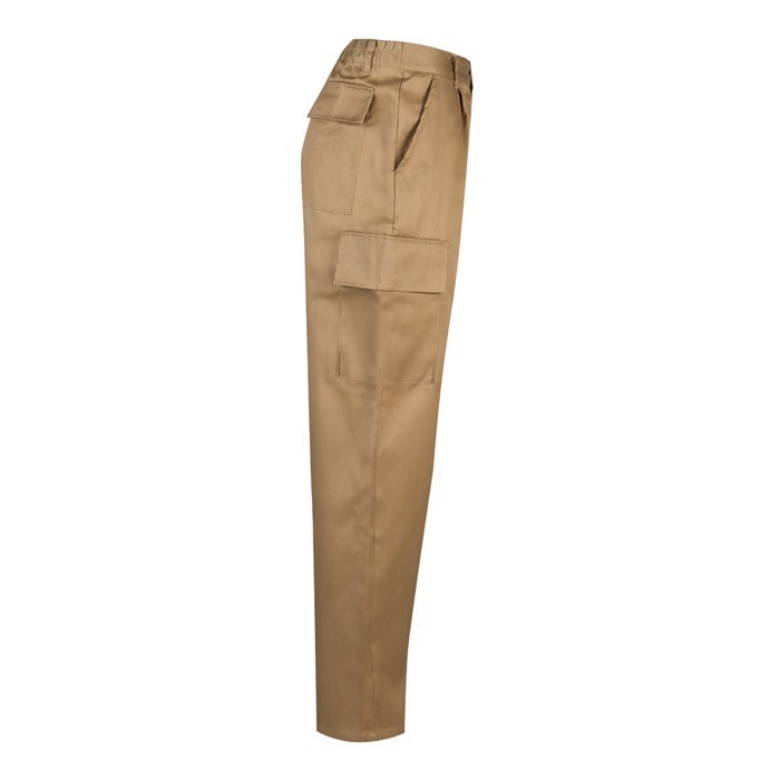 Pantalón de algodón y poliéster con cintura elástica 190 g/m2 color natural cuarta vista Pantalón de algodón y poliéster con cintura elástica 190 g/m2 color natural cuarta vista
