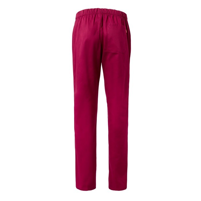 Pantalón unisex en algodón y poliéster con cintura elástica 190 g/m2 color burdeos segunda vista Pantalón unisex en algodón y poliéster con cintura elástica 190 g/m2 color burdeos segunda vista