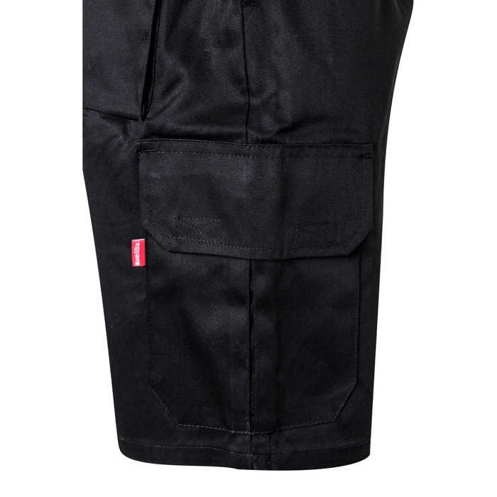 Bermudas de sarga multibolsillos de algodón y poliéster 200 g/m2 color negro quinta vista Bermudas de sarga multibolsillos de algodón y poliéster 200 g/m2 color negro quinta vista
