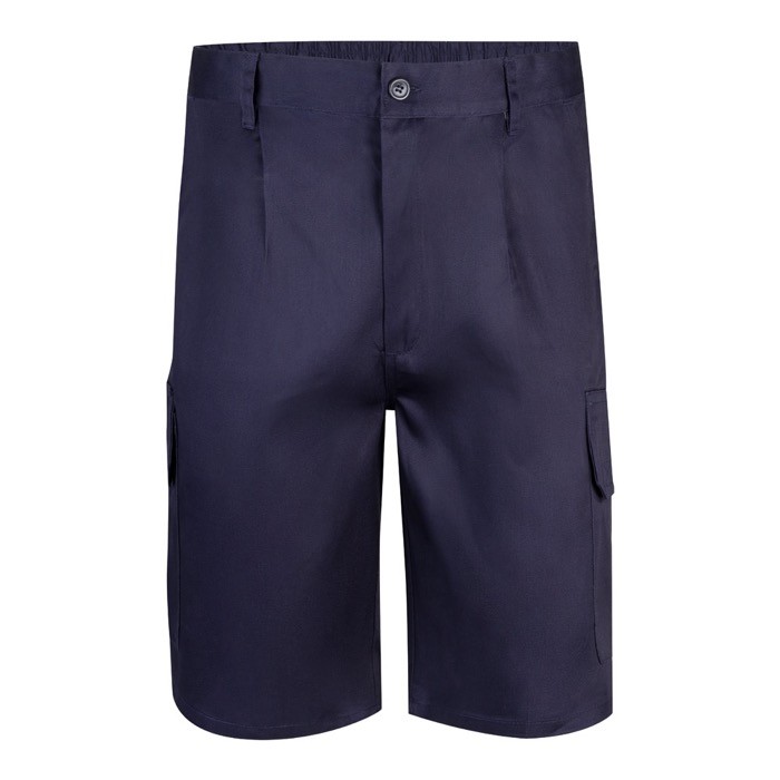 Bermudas de sarga multibolsillos de algodón y poliéster 200 g/m2 color azul Bermudas de sarga multibolsillos de algodón y poliéster 200 g/m2 color azul