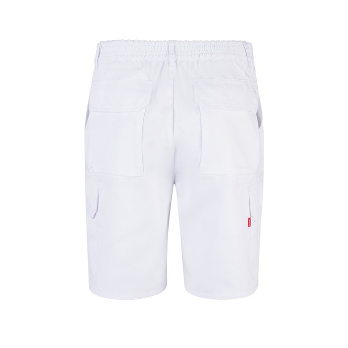 Bermudas de sarga multibolsillos de algodón y poliéster 200 g/m2 color blanco segunda vista Bermudas de sarga multibolsillos de algodón y poliéster 200 g/m2 color blanco segunda vista
