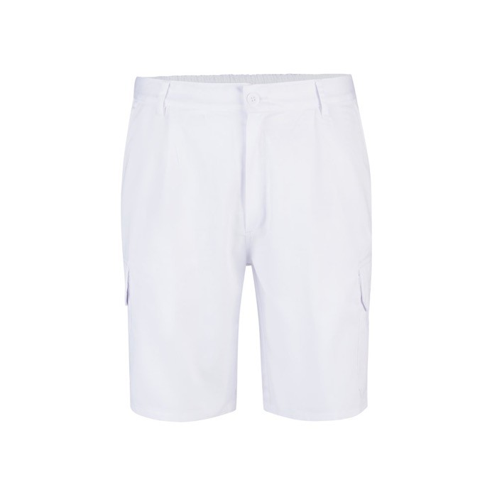 Bermudas de sarga multibolsillos de algodón y poliéster 200 g/m2 color blanco Bermudas de sarga multibolsillos de algodón y poliéster 200 g/m2 color blanco