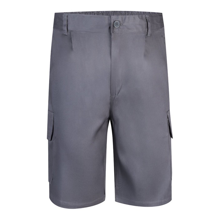 Bermudas de sarga multibolsillos de algodón y poliéster 200 g/m2 color gris Bermudas de sarga multibolsillos de algodón y poliéster 200 g/m2 color gris