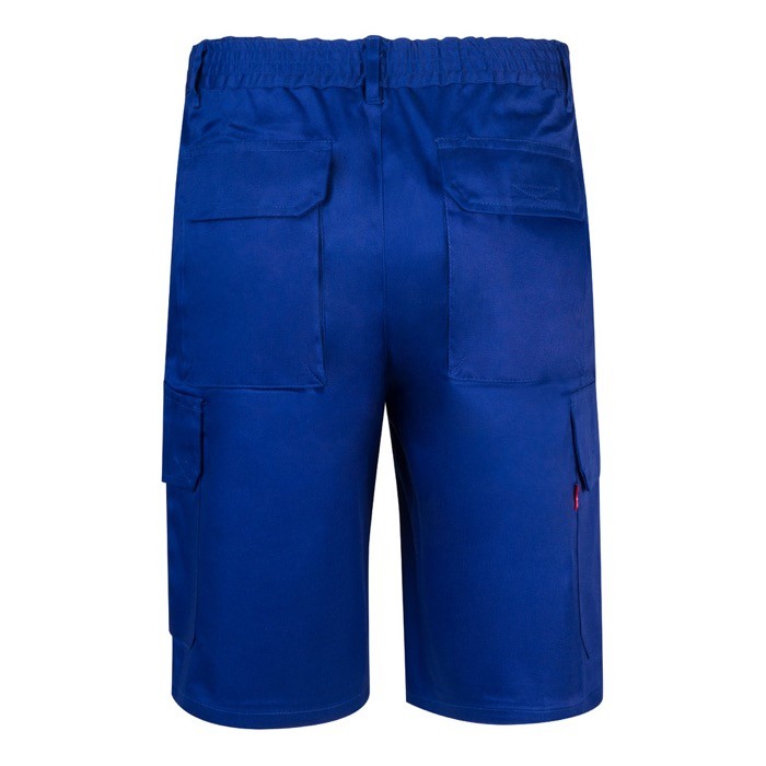 Bermudas de sarga multibolsillos de algodón y poliéster 200 g/m2 color azul real segunda vista Bermudas de sarga multibolsillos de algodón y poliéster 200 g/m2 color azul real segunda vista
