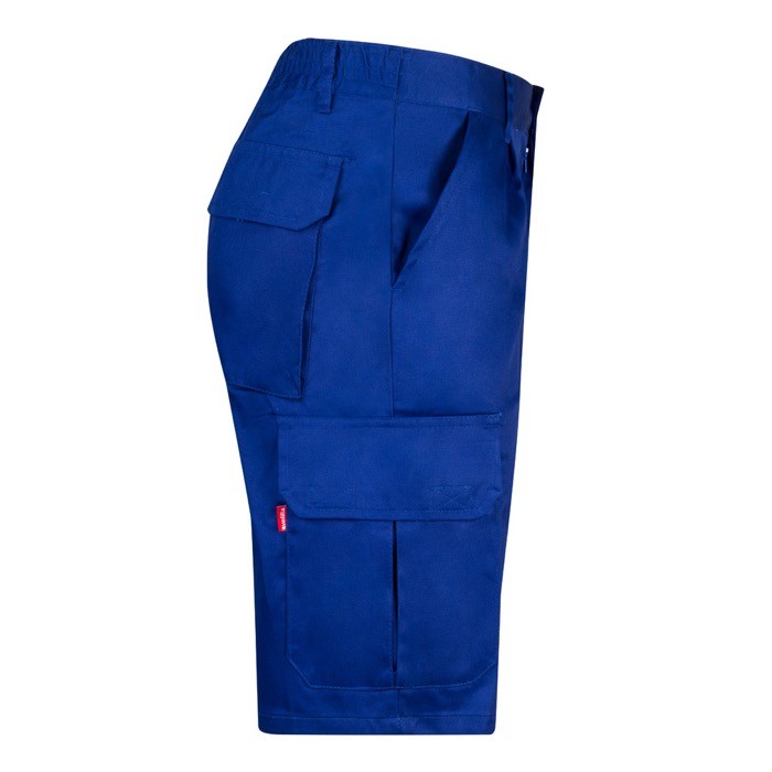 Bermudas de sarga multibolsillos de algodón y poliéster 200 g/m2 color azul real cuarta vista Bermudas de sarga multibolsillos de algodón y poliéster 200 g/m2 color azul real cuarta vista