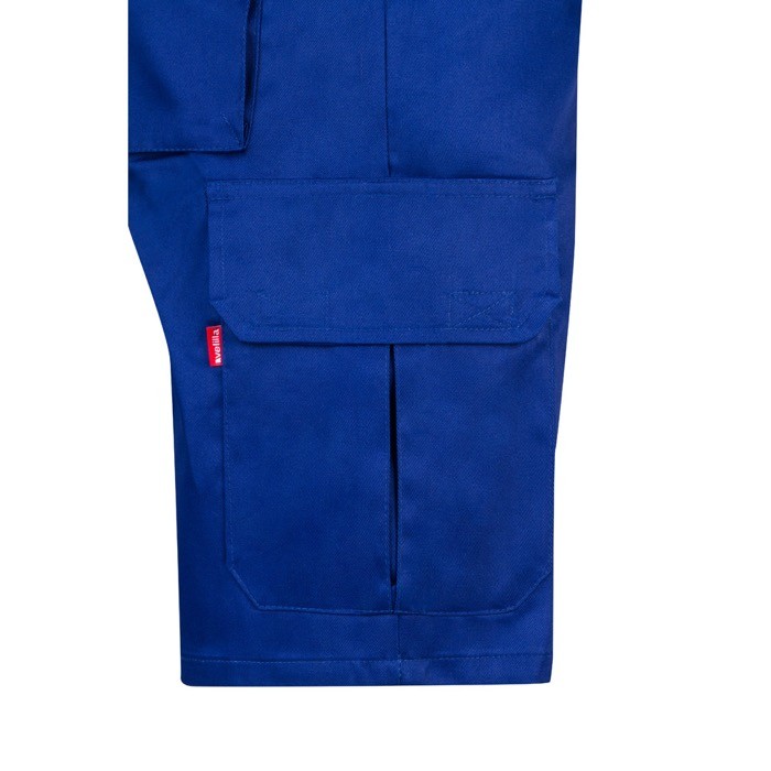 Bermudas de sarga multibolsillos de algodón y poliéster 200 g/m2 color azul real quinta vista Bermudas de sarga multibolsillos de algodón y poliéster 200 g/m2 color azul real quinta vista