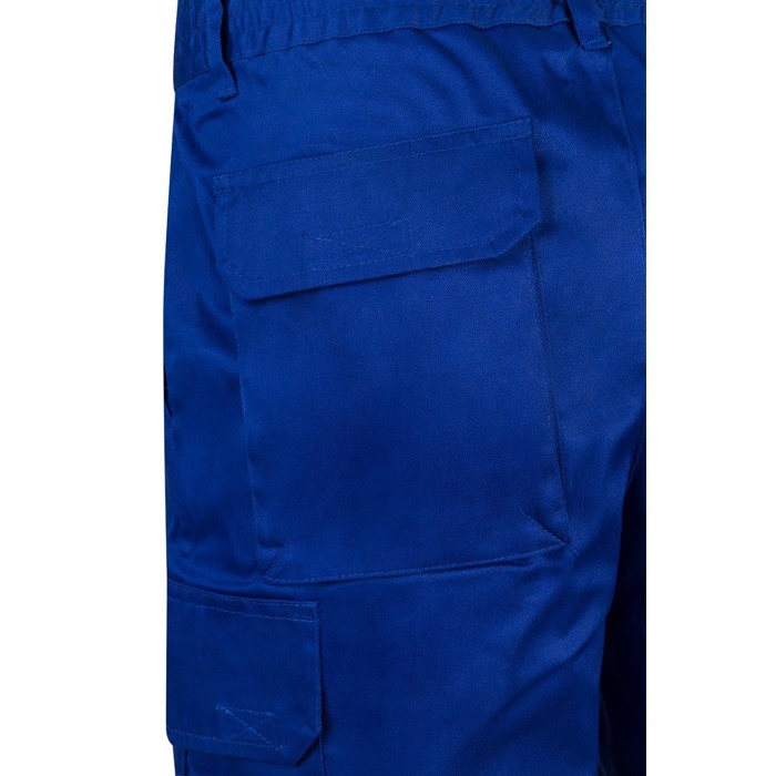 Bermudas de sarga multibolsillos de algodón y poliéster 200 g/m2 color azul real sexta vista Bermudas de sarga multibolsillos de algodón y poliéster 200 g/m2 color azul real sexta vista