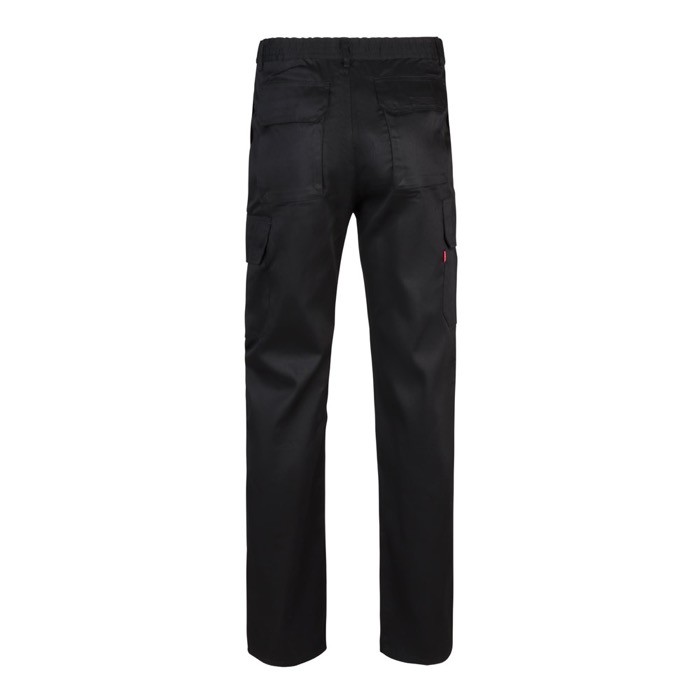 Pantalón multibolsillos unisex en algodón y poliéster 200 g/m2 color negro segunda vista Pantalón multibolsillos unisex en algodón y poliéster 200 g/m2 color negro segunda vista