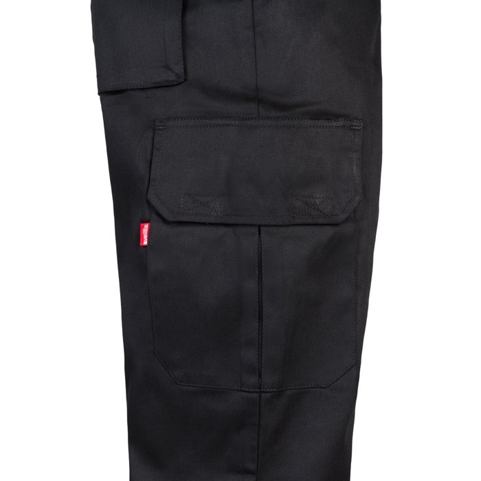 Pantalón multibolsillos unisex en algodón y poliéster 200 g/m2 color negro quinta vista Pantalón multibolsillos unisex en algodón y poliéster 200 g/m2 color negro quinta vista