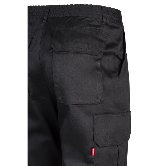 Pantalón multibolsillos unisex en algodón y poliéster 200 g/m2 color negro sexta vista Pantalón multibolsillos unisex en algodón y poliéster 200 g/m2 color negro sexta vista