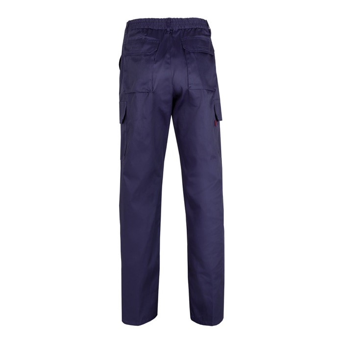 Pantalón multibolsillos unisex en algodón y poliéster 200 g/m2 color azul segunda vista Pantalón multibolsillos unisex en algodón y poliéster 200 g/m2 color azul segunda vista