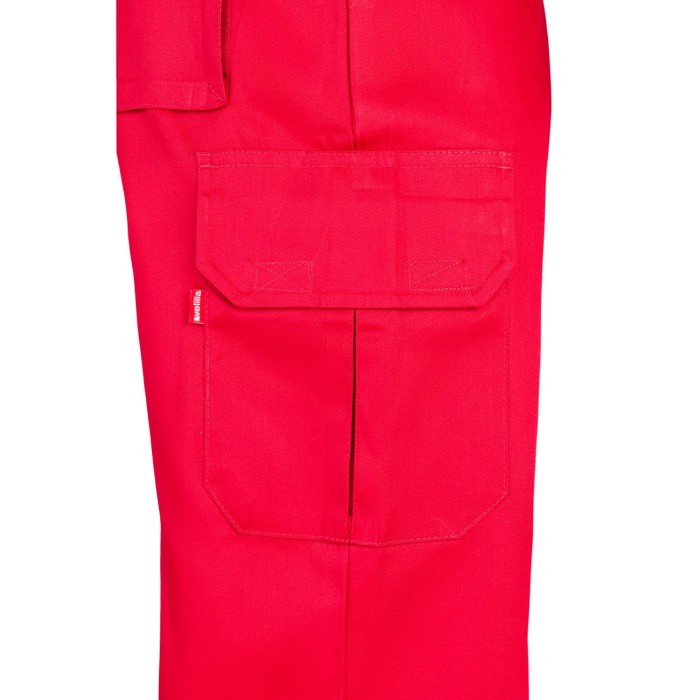 Pantalón multibolsillos unisex en algodón y poliéster 200 g/m2 color rojo octava vista Pantalón multibolsillos unisex en algodón y poliéster 200 g/m2 color rojo octava vista