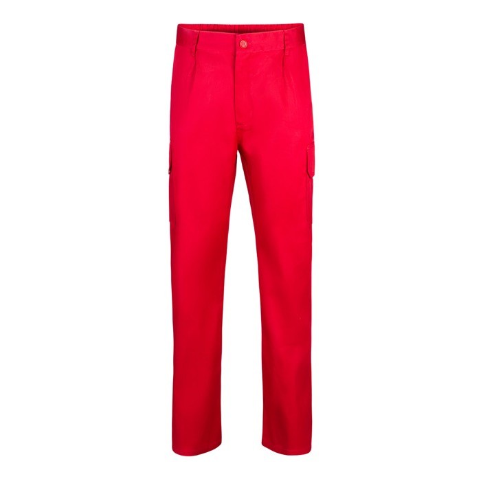 Pantalón multibolsillos unisex en algodón y poliéster 200 g/m2 color rojo Pantalón multibolsillos unisex en algodón y poliéster 200 g/m2 color rojo
