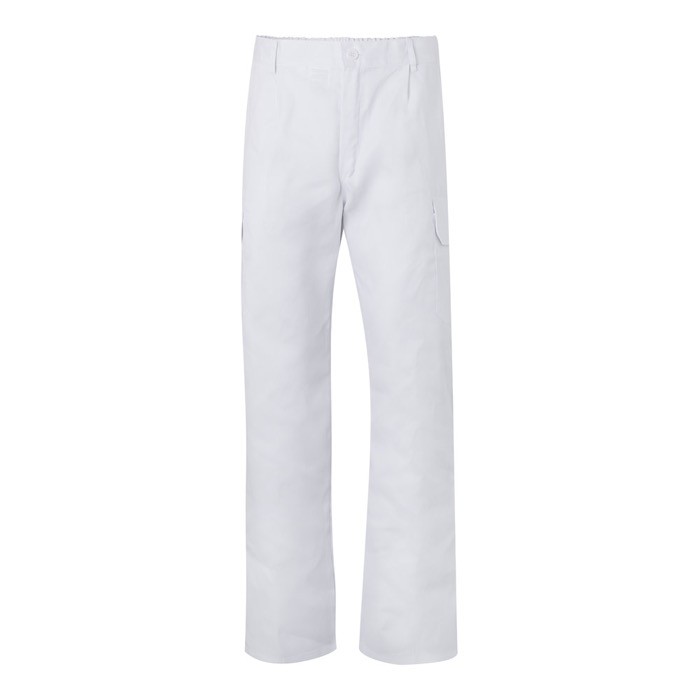 Pantalón multibolsillos unisex en algodón y poliéster 200 g/m2 color blanco Pantalón multibolsillos unisex en algodón y poliéster 200 g/m2 color blanco