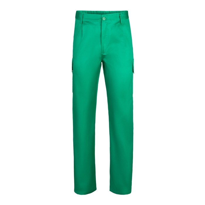 Pantalón multibolsillos unisex en algodón y poliéster 200 g/m2 color verde Pantalón multibolsillos unisex en algodón y poliéster 200 g/m2 color verde