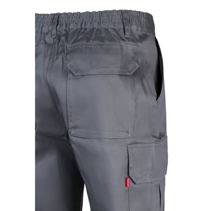 Pantalón multibolsillos unisex en algodón y poliéster 200 g/m2 color gris sexta vista Pantalón multibolsillos unisex en algodón y poliéster 200 g/m2 color gris sexta vista