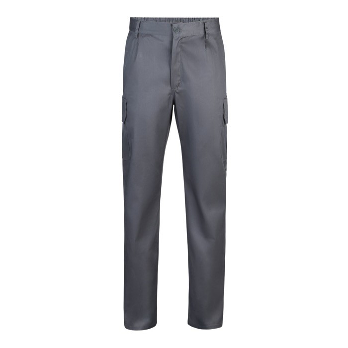 Pantalón multibolsillos unisex en algodón y poliéster 200 g/m2 color gris Pantalón multibolsillos unisex en algodón y poliéster 200 g/m2 color gris