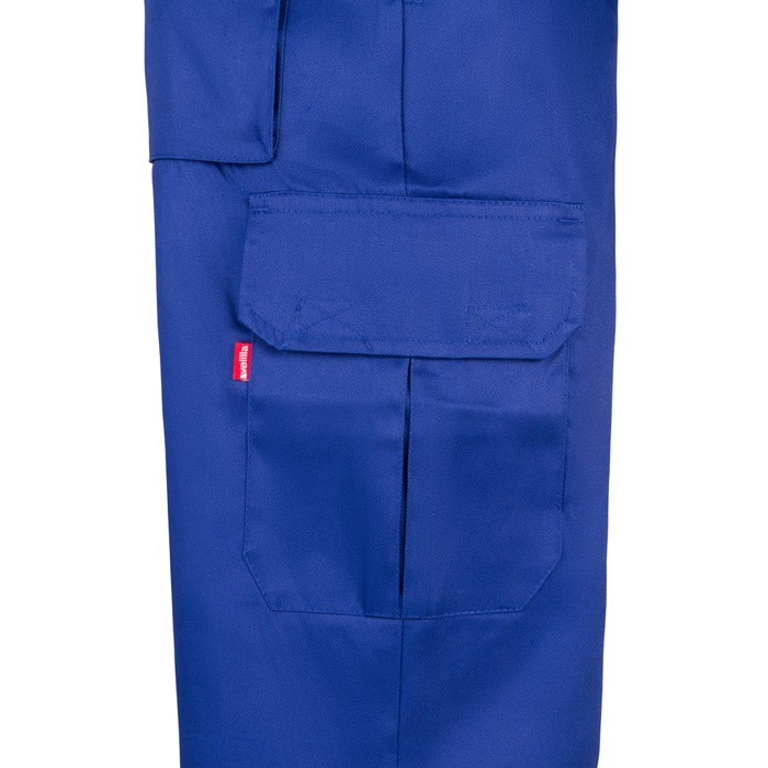 Pantalón multibolsillos unisex en algodón y poliéster 200 g/m2 color azul real quinta vista Pantalón multibolsillos unisex en algodón y poliéster 200 g/m2 color azul real quinta vista