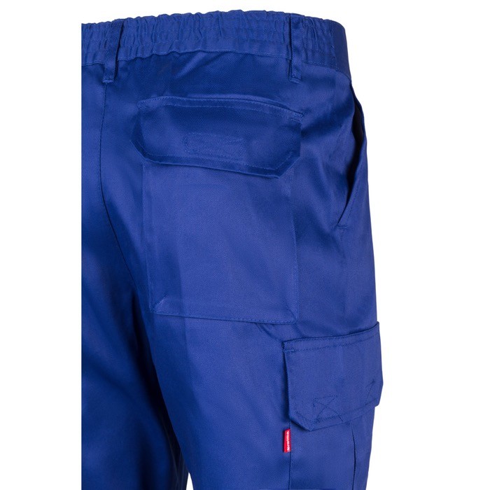 Pantalón multibolsillos unisex en algodón y poliéster 200 g/m2 color azul real sexta vista Pantalón multibolsillos unisex en algodón y poliéster 200 g/m2 color azul real sexta vista