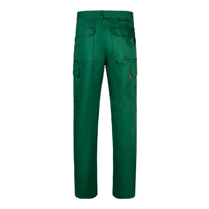 Pantalón multibolsillos unisex en algodón y poliéster 200 g/m2 color verde oscuro segunda vista Pantalón multibolsillos unisex en algodón y poliéster 200 g/m2 color verde oscuro segunda vista