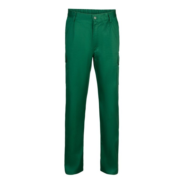 Pantalón multibolsillos unisex en algodón y poliéster 200 g/m2 color verde oscuro Pantalón multibolsillos unisex en algodón y poliéster 200 g/m2 color verde oscuro