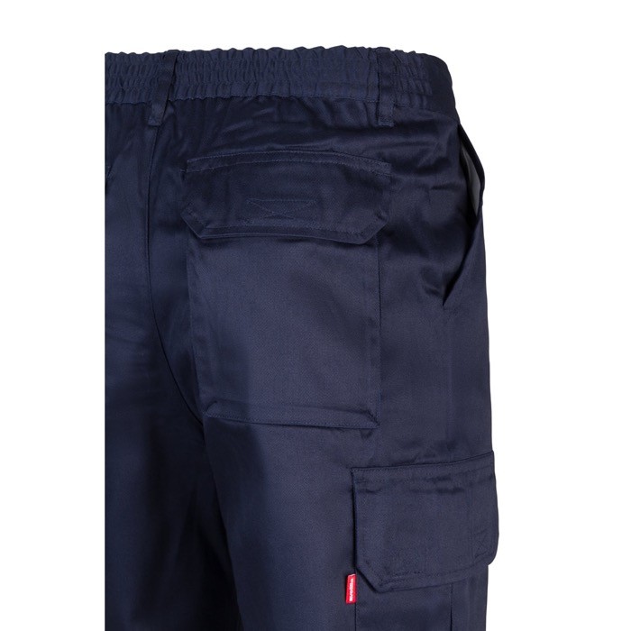 Pantalón multibolsillos unisex en algodón y poliéster 200 g/m2 color azul marino sexta vista Pantalón multibolsillos unisex en algodón y poliéster 200 g/m2 color azul marino sexta vista