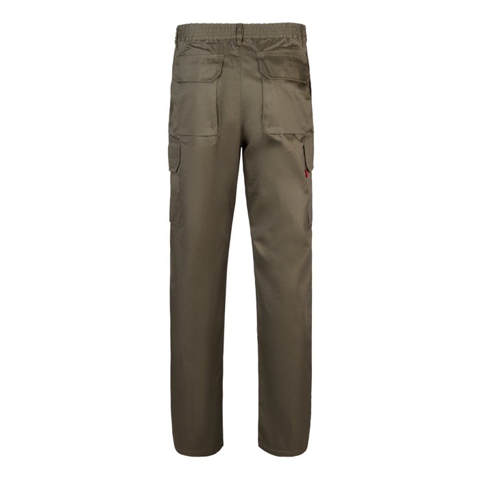 Pantalón multibolsillos unisex en algodón y poliéster 200 g/m2 color verde militar segunda vista Pantalón multibolsillos unisex en algodón y poliéster 200 g/m2 color verde militar segunda vista
