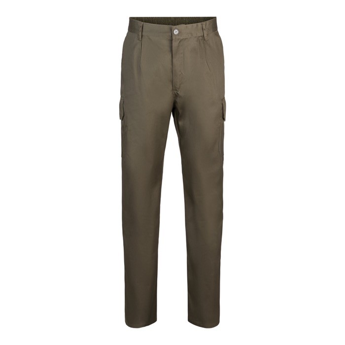 Pantalón multibolsillos unisex en algodón y poliéster 200 g/m2 color verde militar Pantalón multibolsillos unisex en algodón y poliéster 200 g/m2 color verde militar