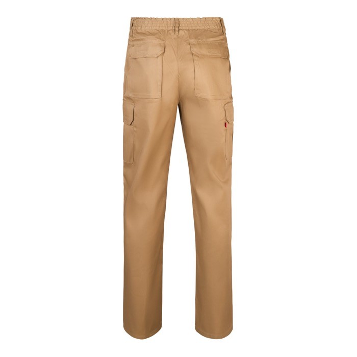 Pantalón multibolsillos unisex en algodón y poliéster 200 g/m2 color natural segunda vista Pantalón multibolsillos unisex en algodón y poliéster 200 g/m2 color natural segunda vista