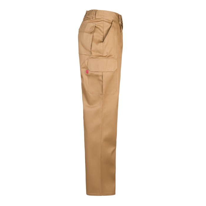 Pantalón multibolsillos unisex en algodón y poliéster 200 g/m2 color natural cuarta vista Pantalón multibolsillos unisex en algodón y poliéster 200 g/m2 color natural cuarta vista