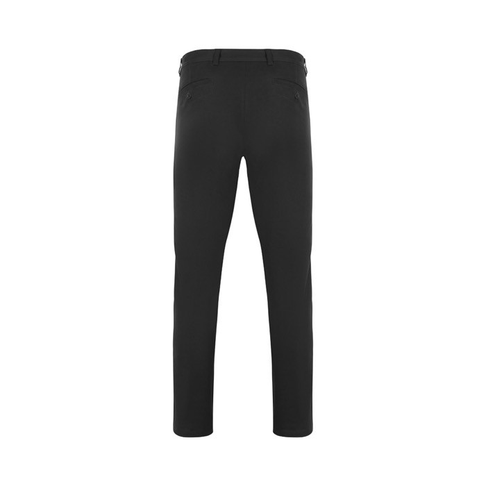 Pantalón tipo chino unisex elástico en algodón y elastano 260 g/m2 color negro segunda vista Pantalón tipo chino unisex elástico en algodón y elastano 260 g/m2 color negro segunda vista