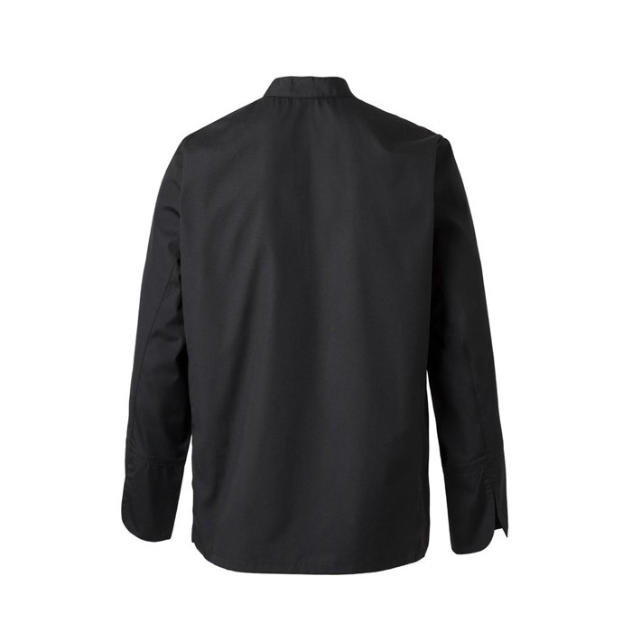 Chaqueta de cocina de manga larga de poliéster y algodón 175 g/m2 color negro segunda vista Chaqueta de cocina de manga larga de poliéster y algodón 175 g/m2 color negro segunda vista
