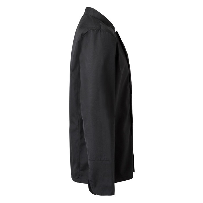 Chaqueta de cocina de manga larga de poliéster y algodón 175 g/m2 color negro cuarta vista Chaqueta de cocina de manga larga de poliéster y algodón 175 g/m2 color negro cuarta vista