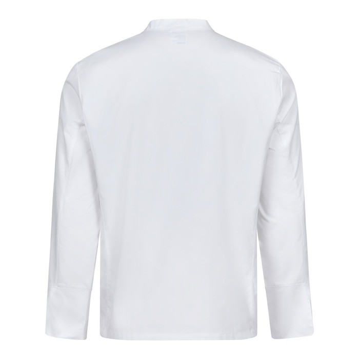 Chaqueta de cocina de manga larga de poliéster y algodón 175 g/m2 color blanco segunda vista Chaqueta de cocina de manga larga de poliéster y algodón 175 g/m2 color blanco segunda vista