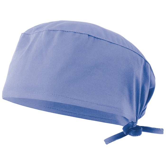 Gorro sanitario de sarga en poliéster y algodón 190 g/m2 color azul pastel Gorro sanitario de sarga en poliéster y algodón 190 g/m2 color azul pastel