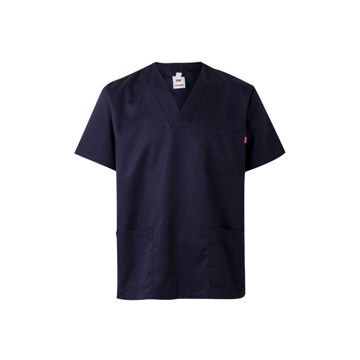 Túnica de sarga de manga corta de poliéster y algodón 190 g/m2 color azul Túnica de sarga de manga corta de poliéster y algodón 190 g/m2 color azul