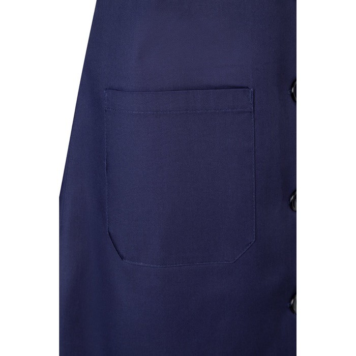 Bata laboral de manga larga de poliéster y algodón 175 g/m2 color azul sexta vista Bata laboral de manga larga de poliéster y algodón 175 g/m2 color azul sexta vista