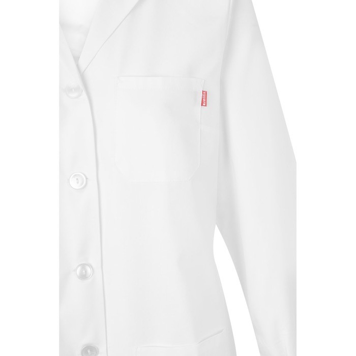 Bata laboral de manga larga de poliéster y algodón 175 g/m2 color blanco quinta vista Bata laboral de manga larga de poliéster y algodón 175 g/m2 color blanco quinta vista