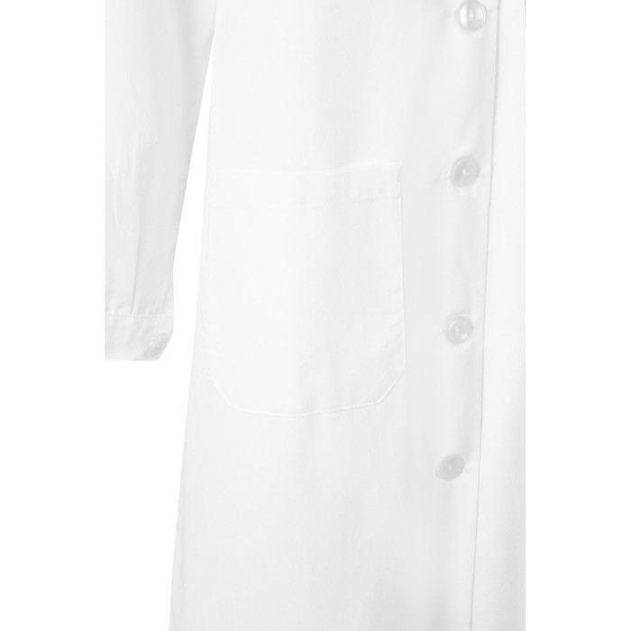 Bata laboral de manga larga de poliéster y algodón 175 g/m2 color blanco sexta vista Bata laboral de manga larga de poliéster y algodón 175 g/m2 color blanco sexta vista