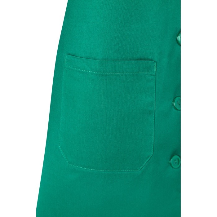 Bata laboral de manga larga de poliéster y algodón 175 g/m2 color verde sexta vista Bata laboral de manga larga de poliéster y algodón 175 g/m2 color verde sexta vista