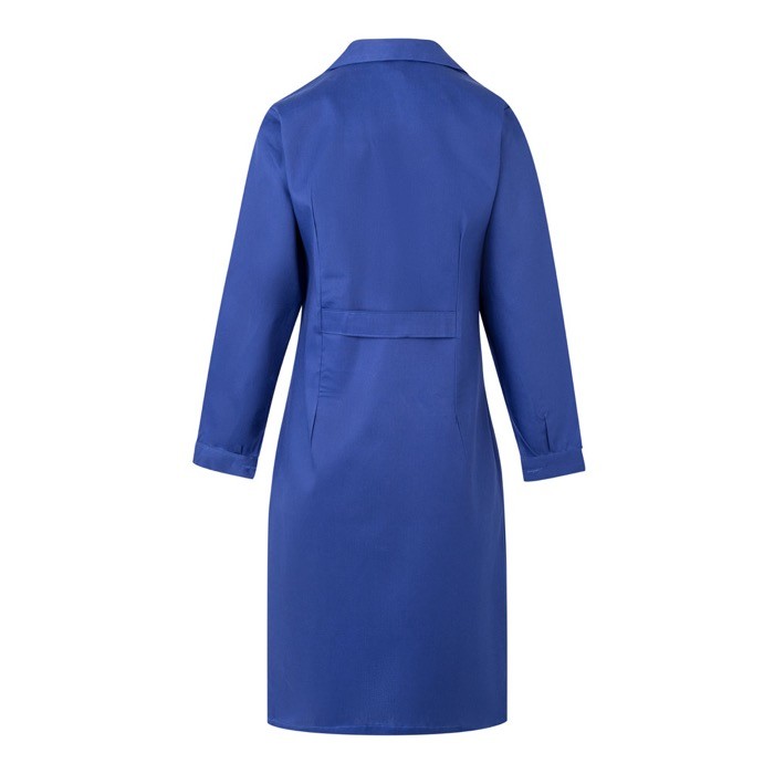 Bata laboral de manga larga de poliéster y algodón 175 g/m2 color azul real segunda vista Bata laboral de manga larga de poliéster y algodón 175 g/m2 color azul real segunda vista