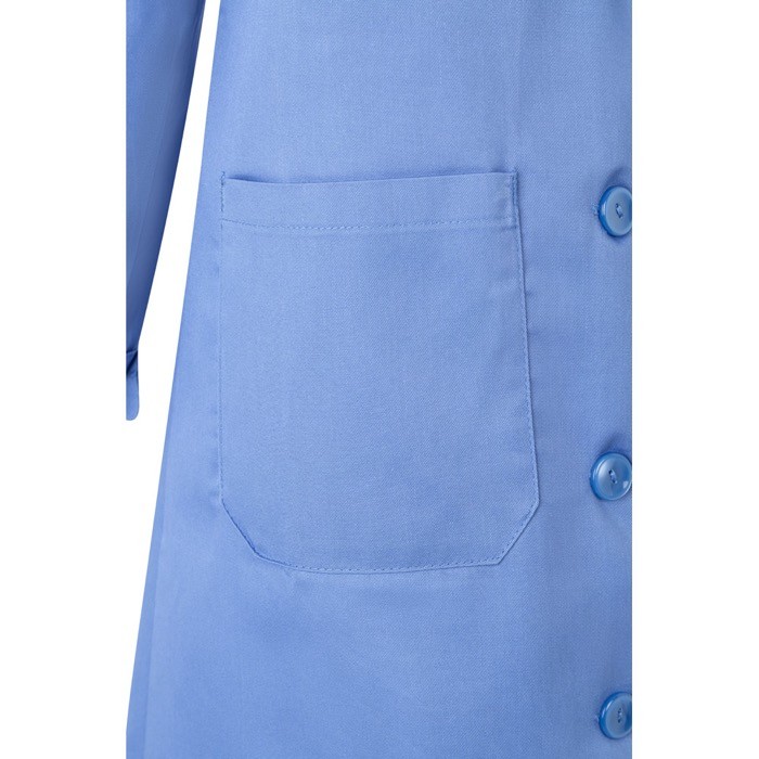 Bata laboral de manga larga de poliéster y algodón 175 g/m2 color azul pastel sexta vista Bata laboral de manga larga de poliéster y algodón 175 g/m2 color azul pastel sexta vista
