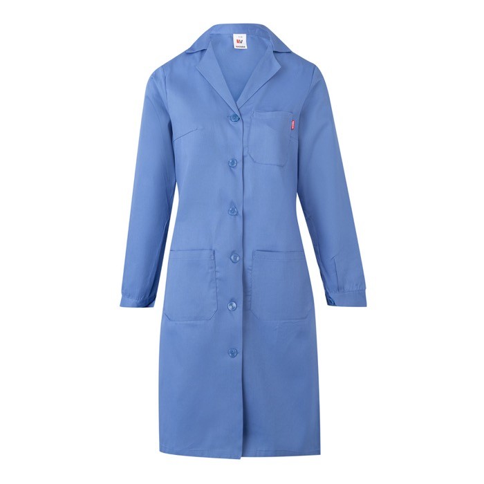 Bata laboral de manga larga de poliéster y algodón 175 g/m2 color azul pastel Bata laboral de manga larga de poliéster y algodón 175 g/m2 color azul pastel